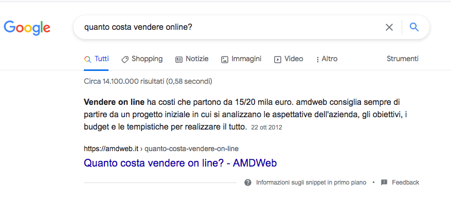 Esempio di testo ottimizzato seo amdweb.it